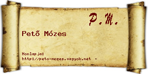Pető Mózes névjegykártya